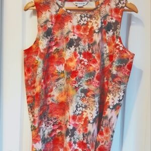 Athleta Zephyr Bloom Floral Athletic Refined Long Tank Top Shirt Women's Medium